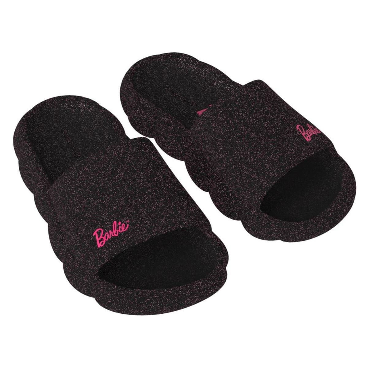 Chinelo Infantil Feminino Barbie Comfy Preto Tamanho 26/27 Grendene Kids