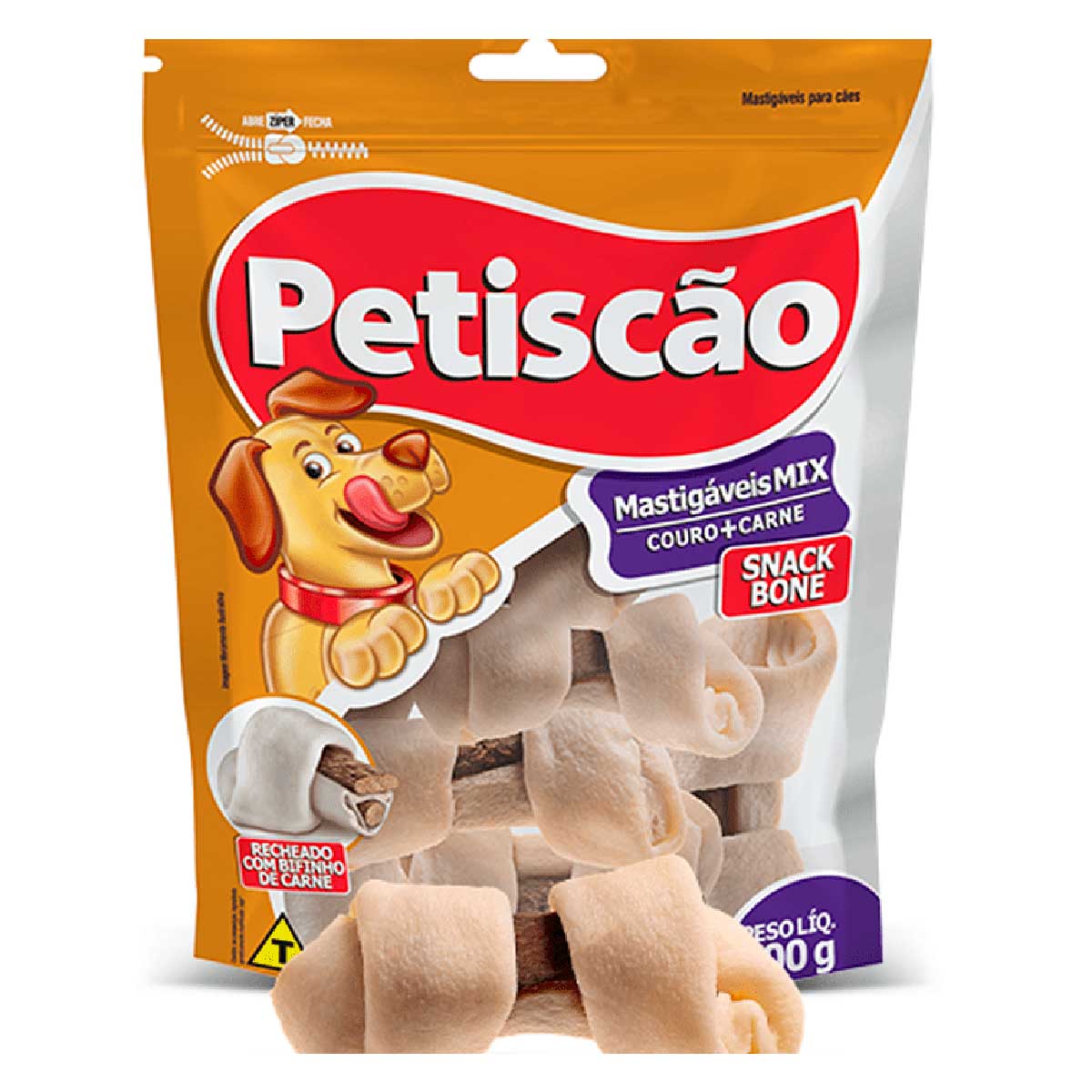 Snack Bone para Cães Adultos e Filhotes Petiscão 2 Unidades