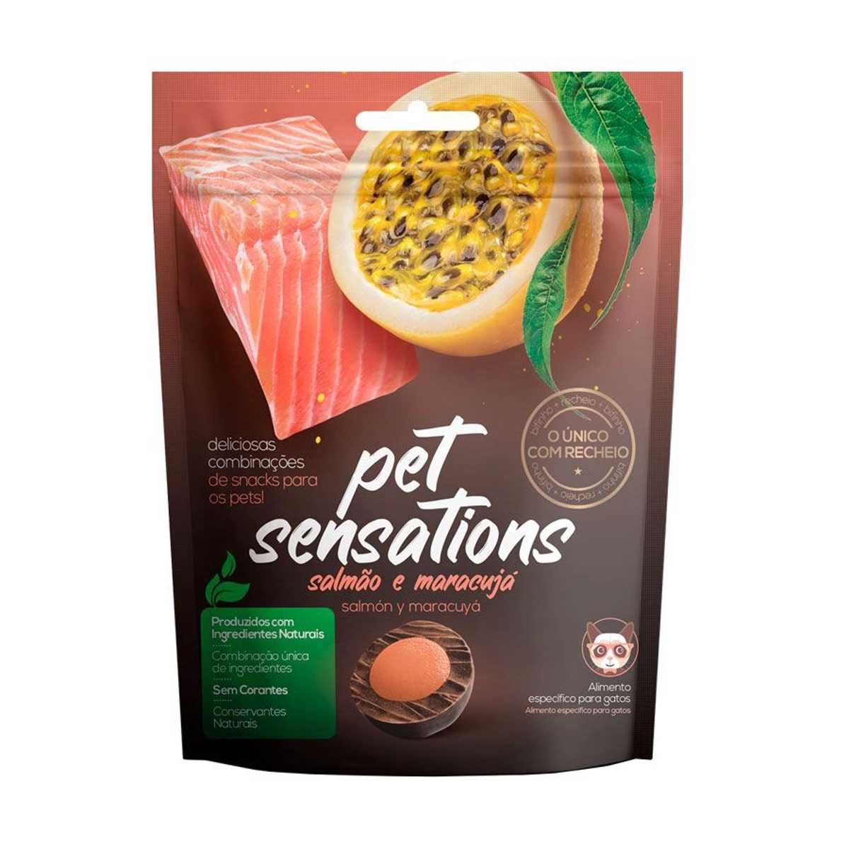 Snack Petitos Pet Sensations para Gatos Sabor Salmão e Maracujá