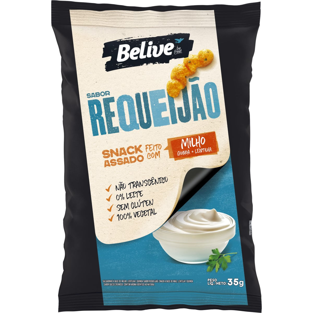 Snacks de Milho Belive Requeijão 35 g