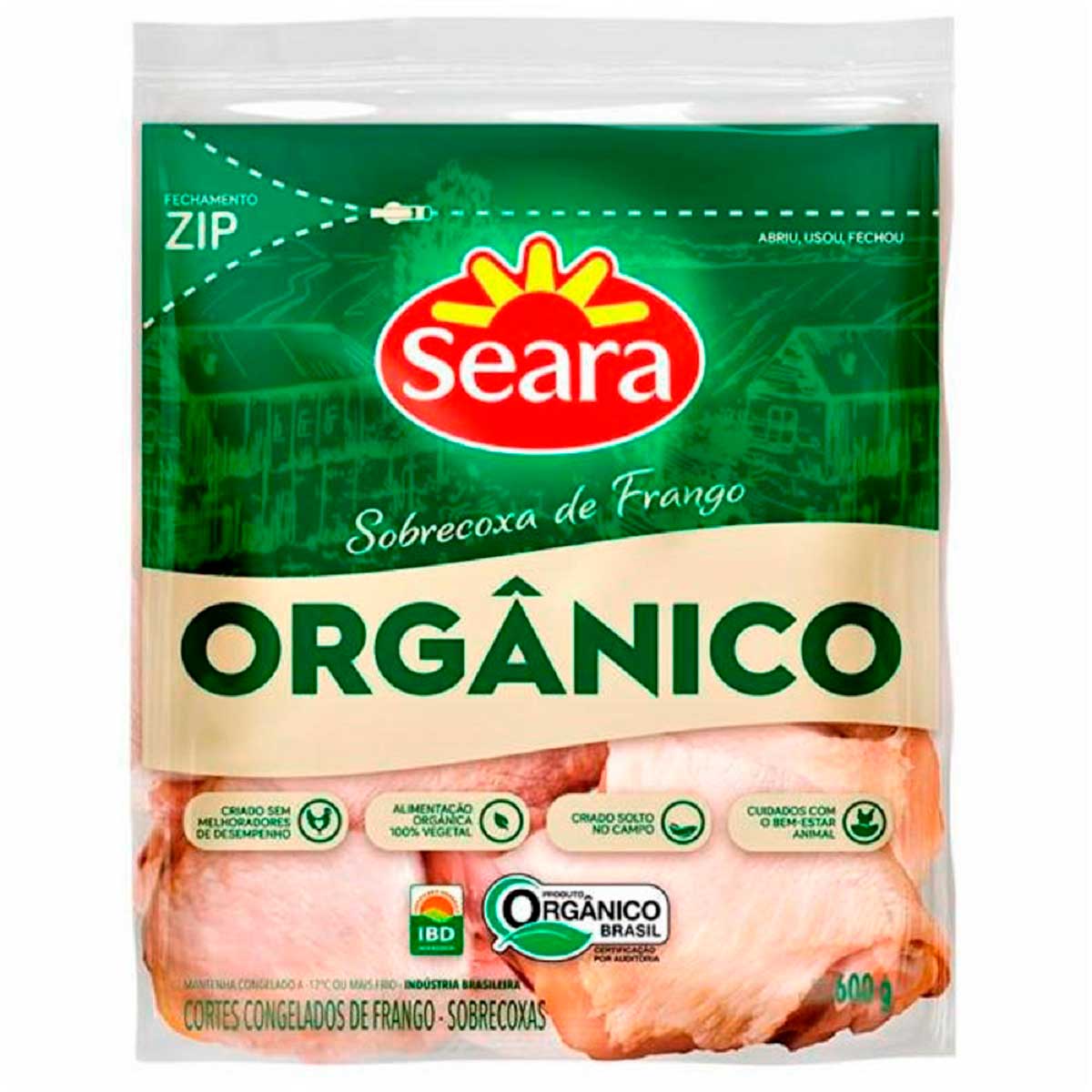 Sobrecoxa de Frango Orgânico Seara 600g