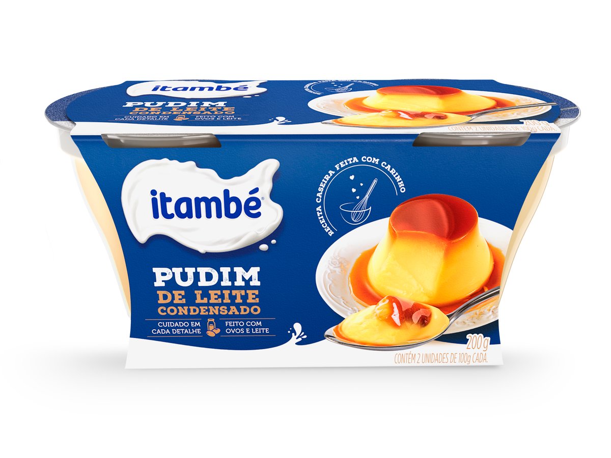 Sobremesa Láctea Pudim Leite Condensado Itambé Bandeja 200 g 2 Unidades