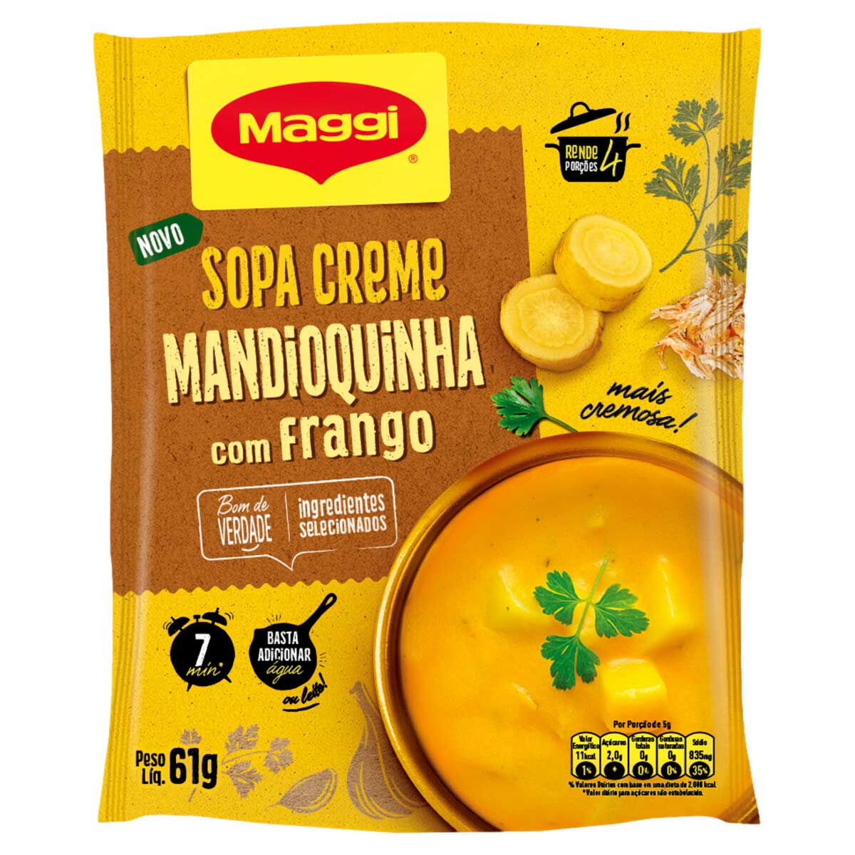 Sopa Creme Pronta Sabor Mandioquinha com Frango Maggi 61g