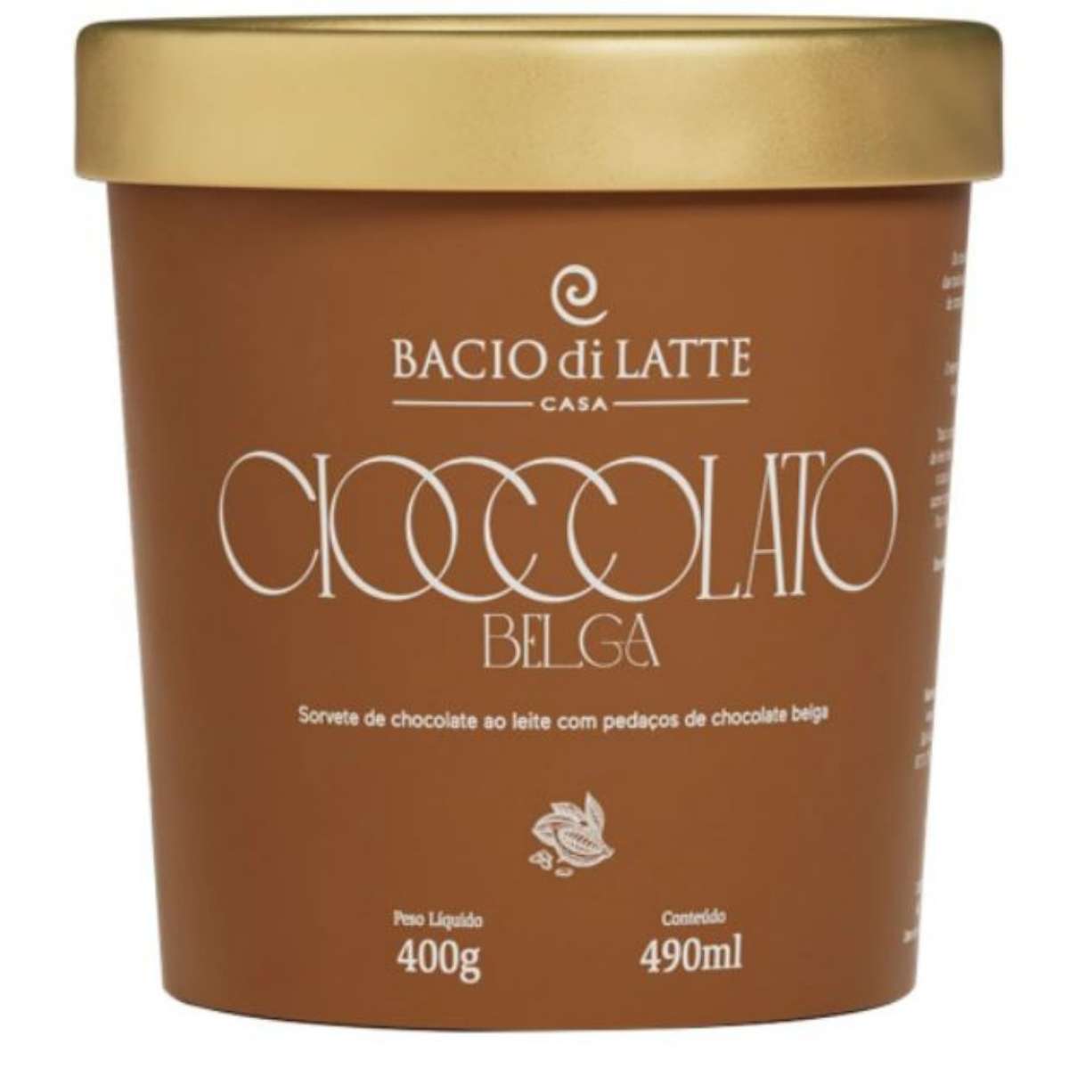 Sorvete Ciocco Belga Bacio Di Latte 490 ml