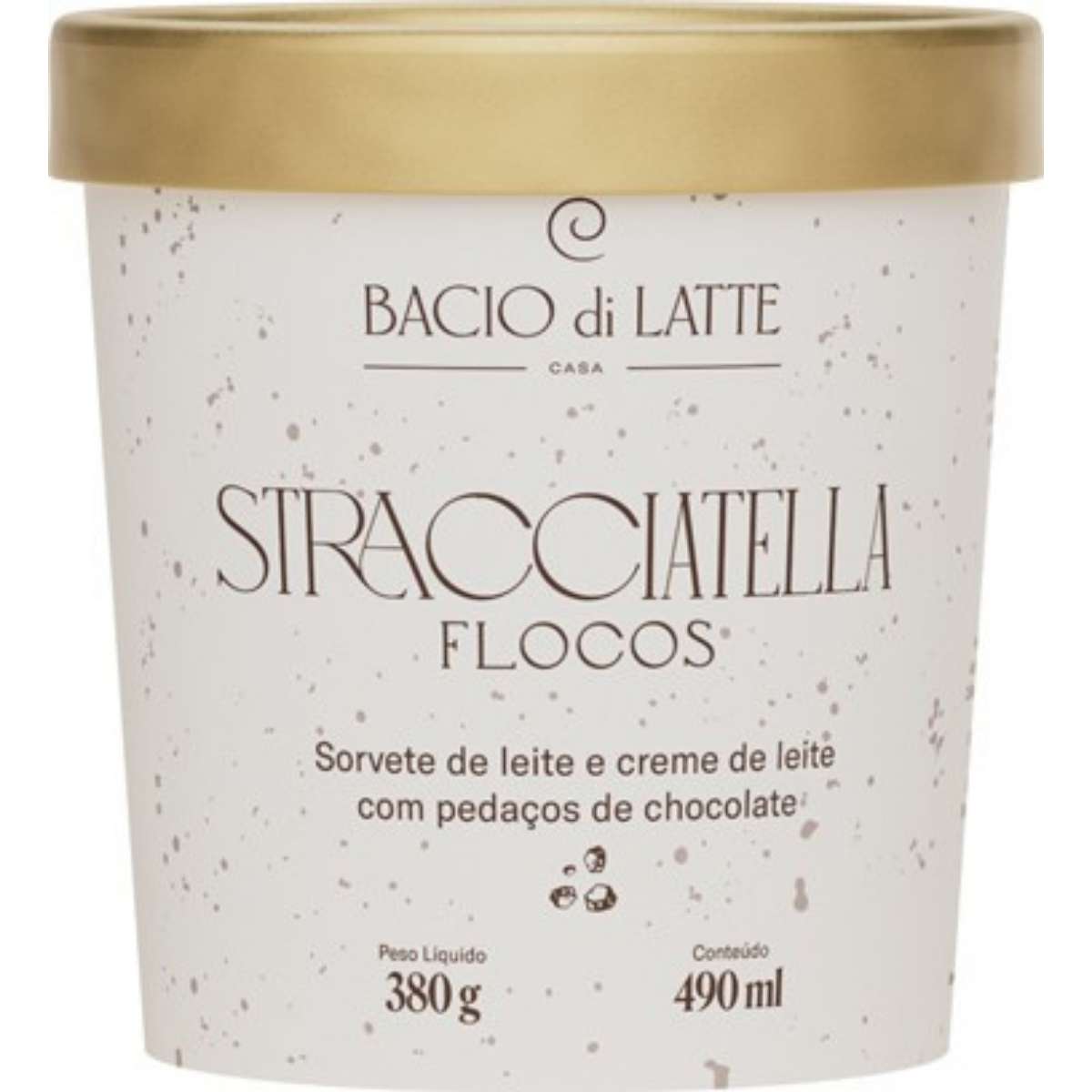 Sorvete Stracc Flocos Bacio Di Latte Stracc 490 ml