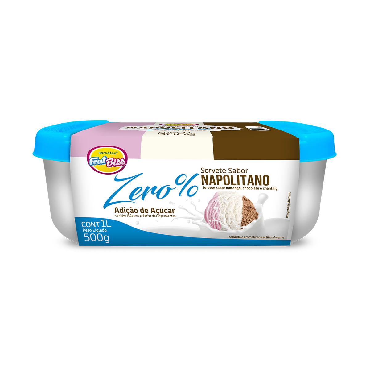 Sorvete Napolitano Zero Frutbiss 1 L