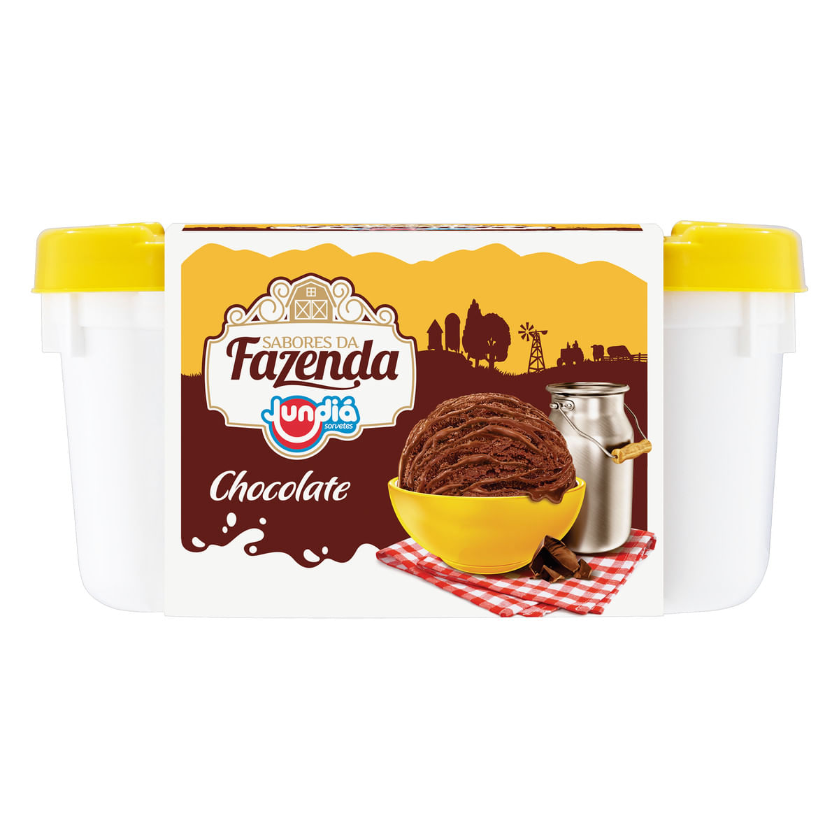 Sorvete Chocolate Jundiá Sabores Da Fazenda Pote 1,5 L