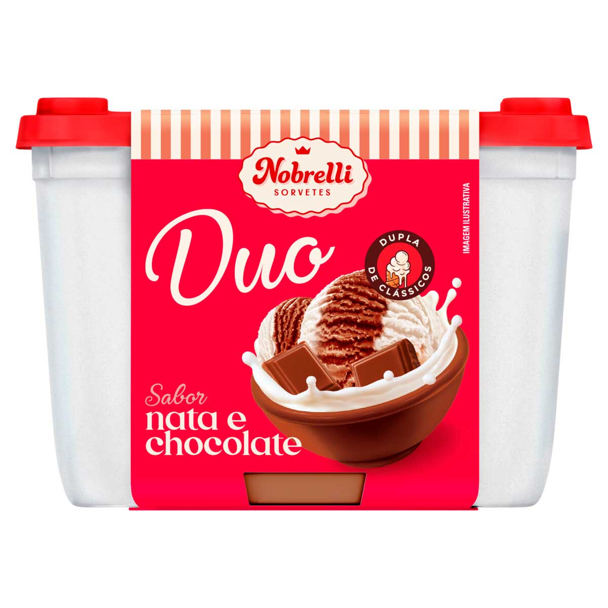 Sorvete Sabor Nata e Chocolate Nobrelli Duo 1,3L