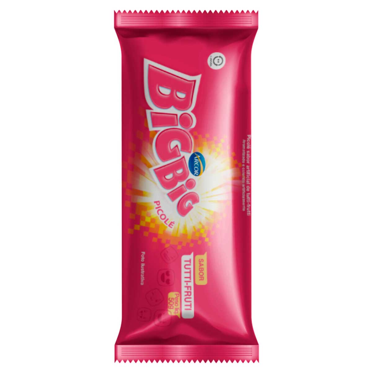 Picolé Sabor Tutti Frutti Arcor Big Big 50g