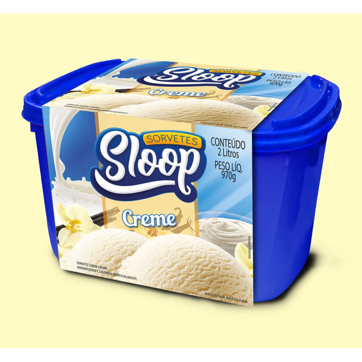 Sorvete Creme Sloop 2 Litros