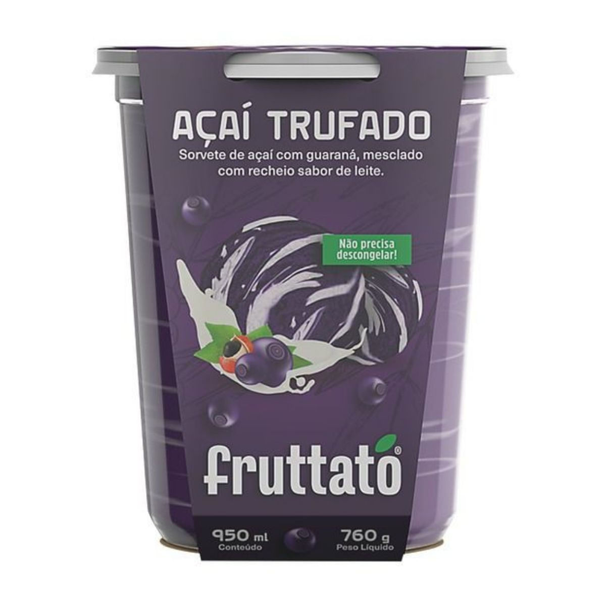 Sorvete Açaí Trufado Sorvetes Slips 950 ml