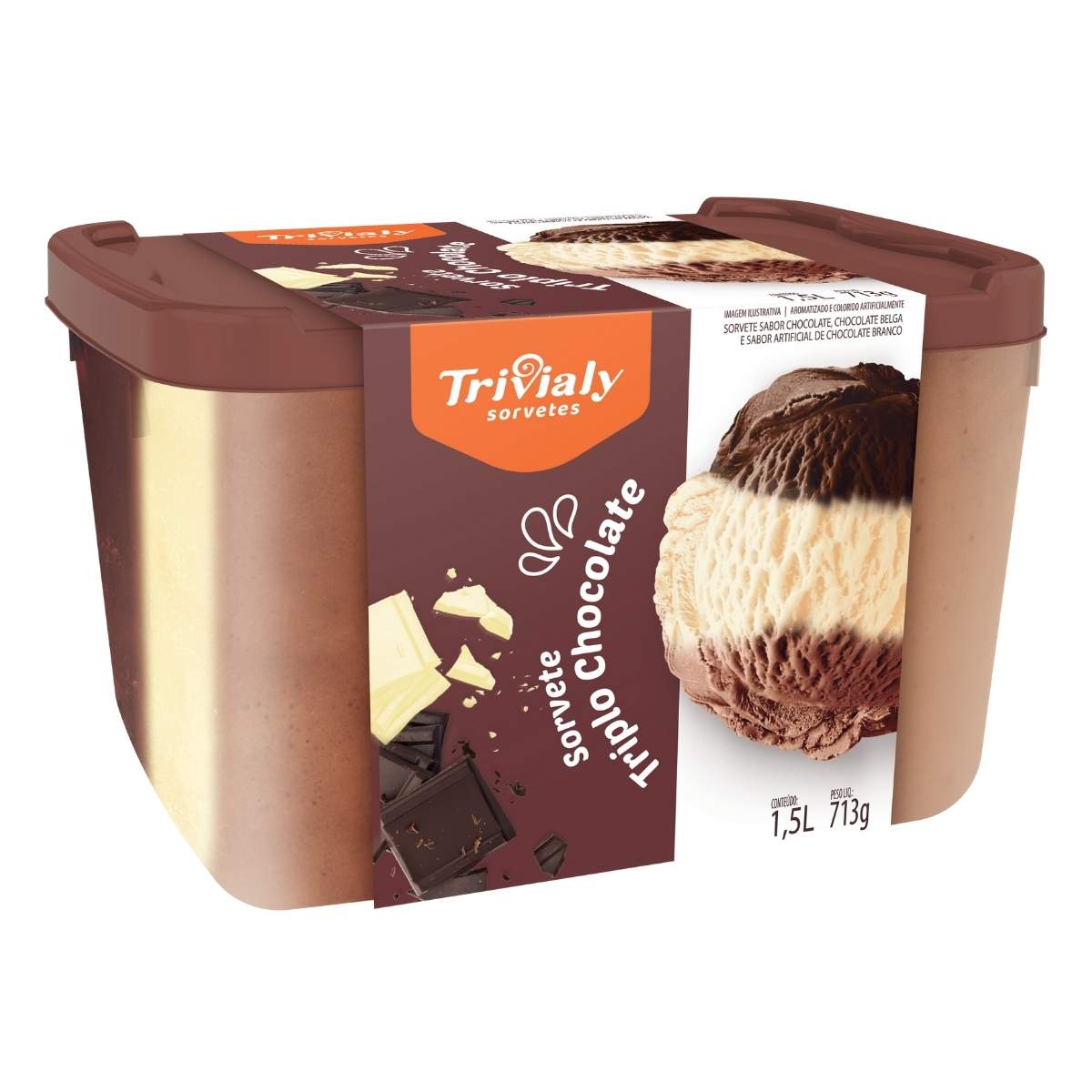 Sorvete 1,5 L Triplo Chocolate