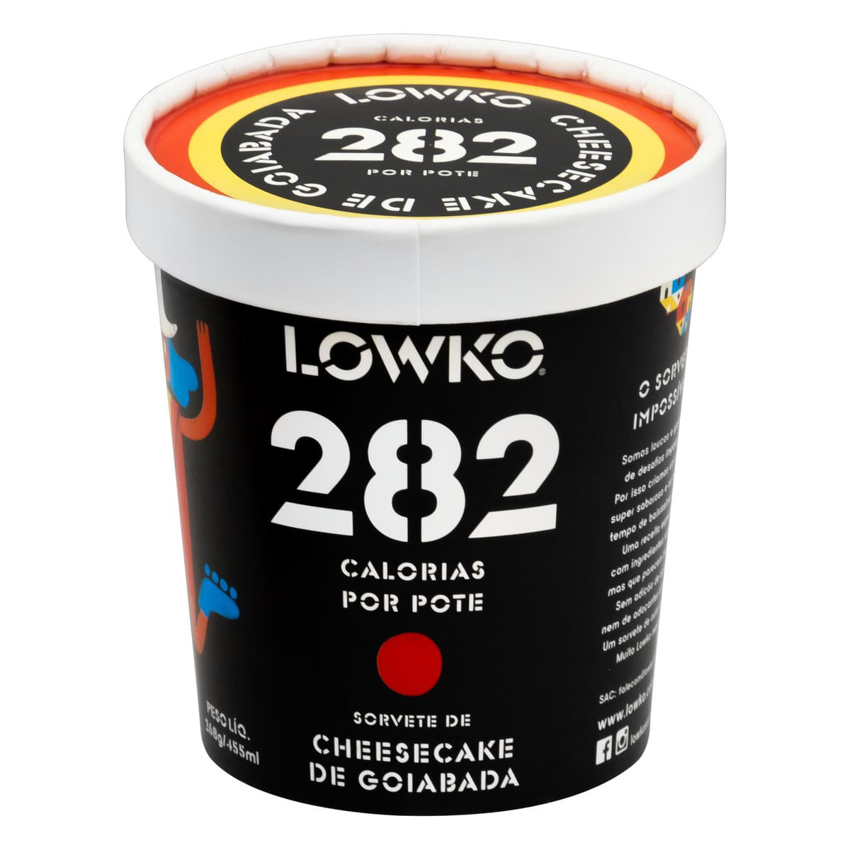 Sorvete Cheesecake de Goiabada Lowko Pote 455 ml