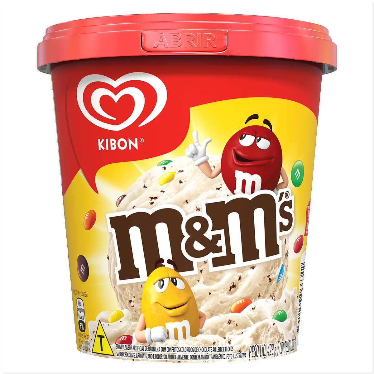 Sorvete de Baunilha com Confeitos M&amp;M&apos;s Kibon Pote 800 ml