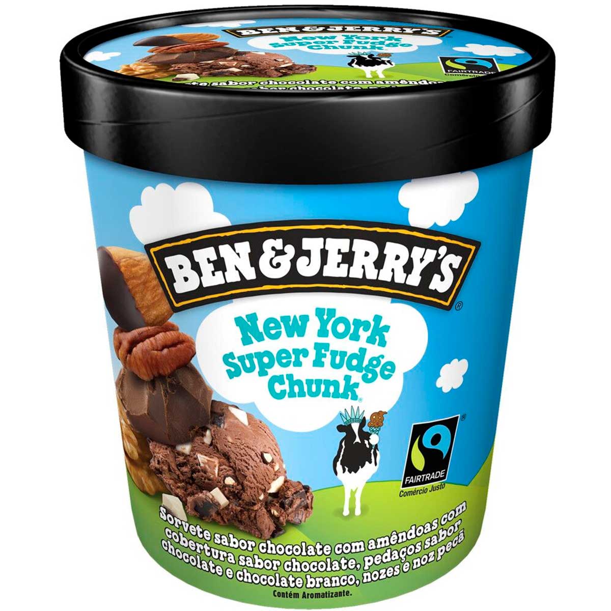 Sorvete de Pote Ben &amp; Jerrys New York Super Fudge Chunk 458 ml