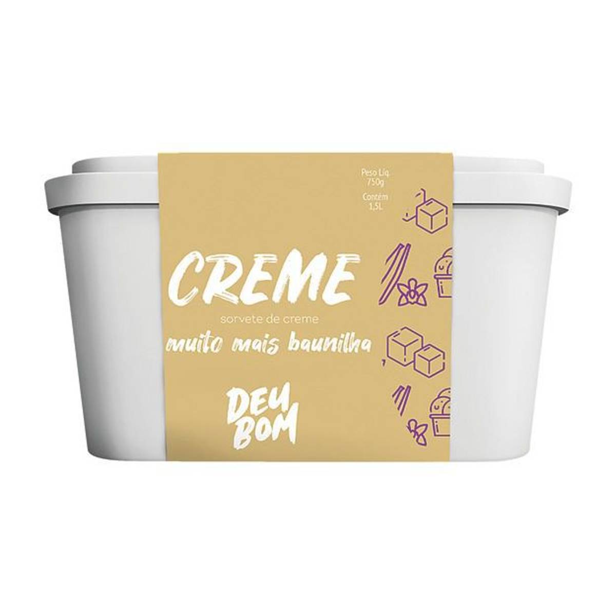 Sorvete Deu Bom Creme 1500 ml