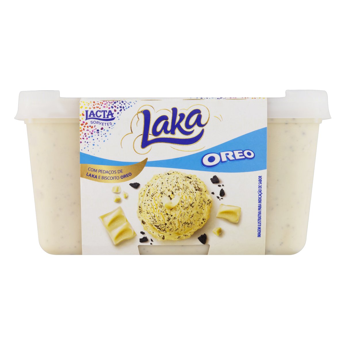 Sorvete Laka e Oreo Lacta Pote 1 L