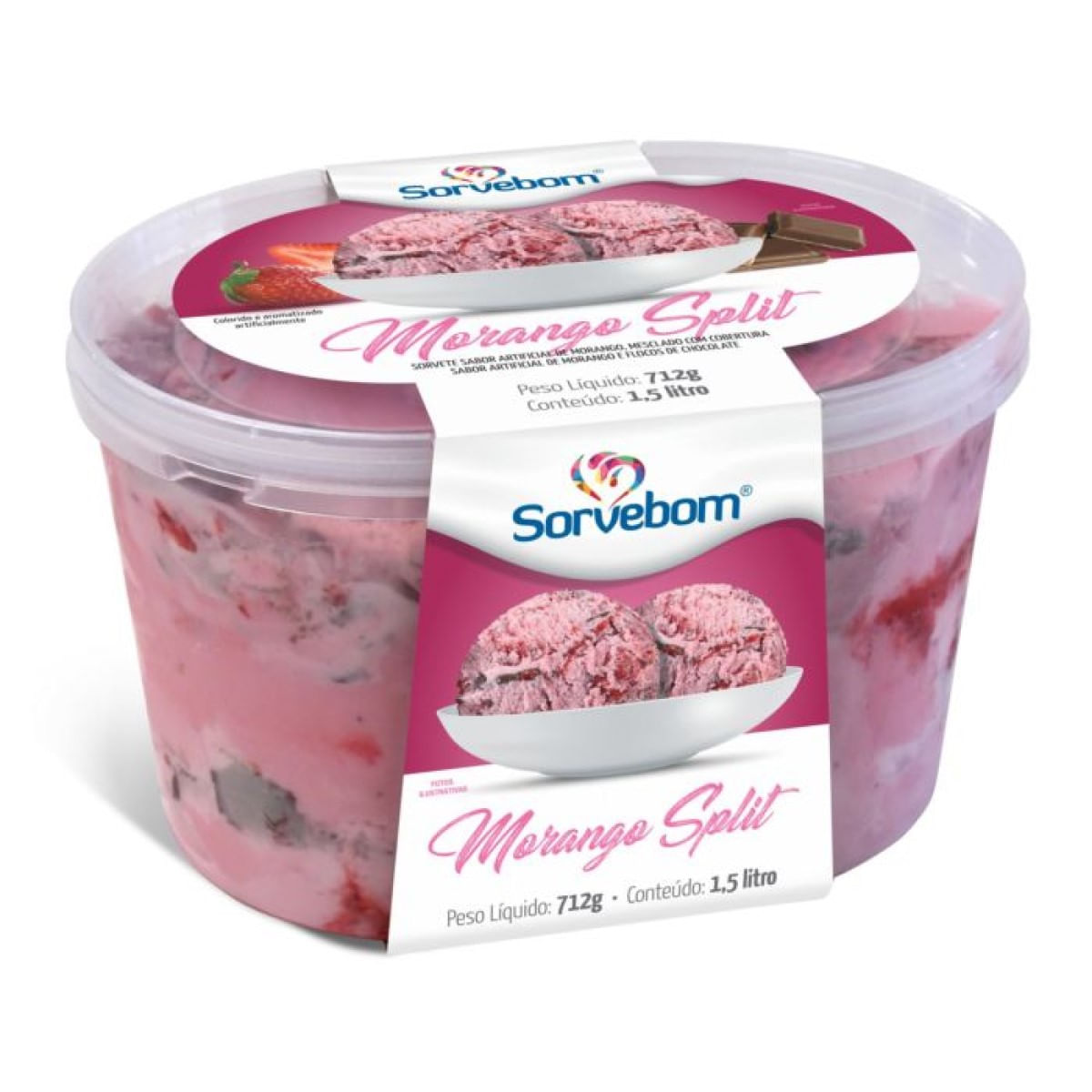 Sorvete Sorvebom Morango Split 5l