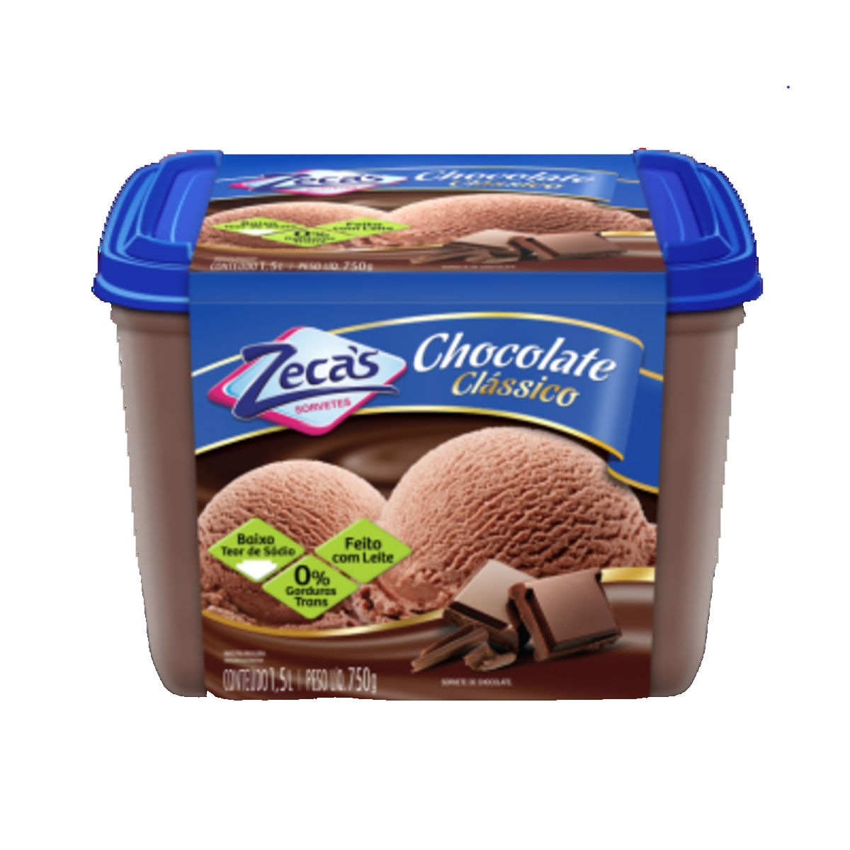 Sorvete Zecas Chocolate Pote 1,5 L