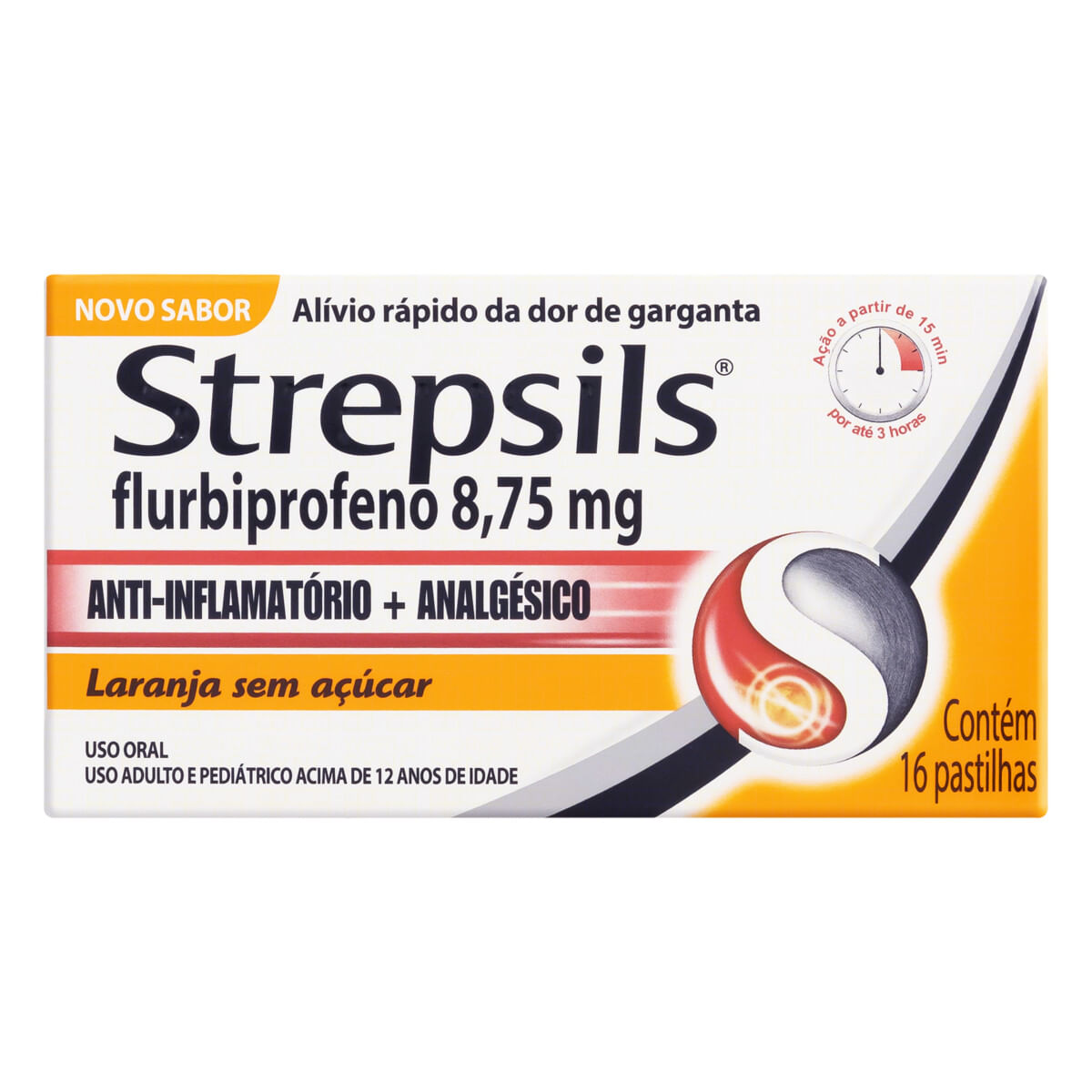 Strepsils Laranja  8,75 mg 16 Pastilhas