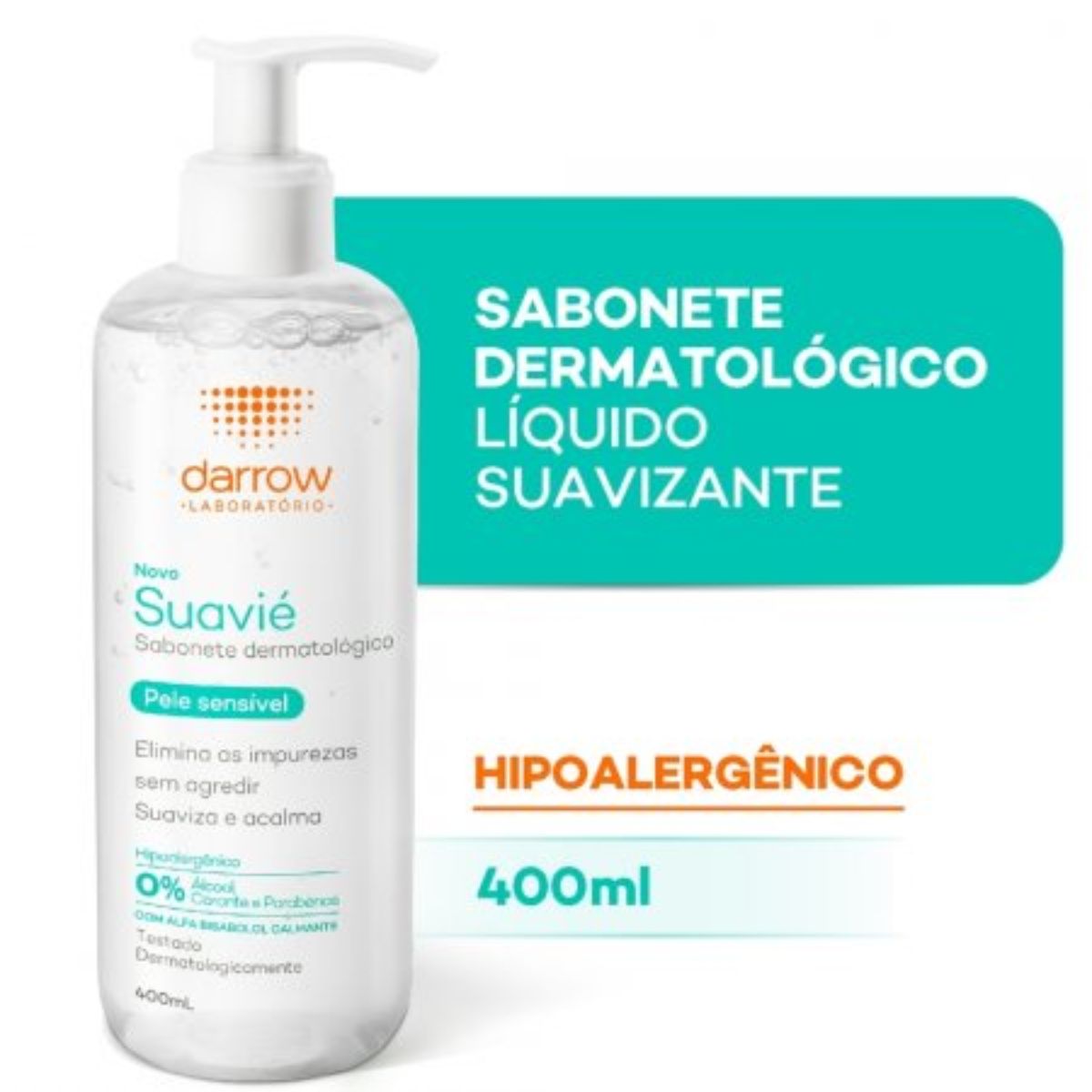 Sabonete Líquido Dermatológico Darrow Suavié Pele Sensível Com 400ml