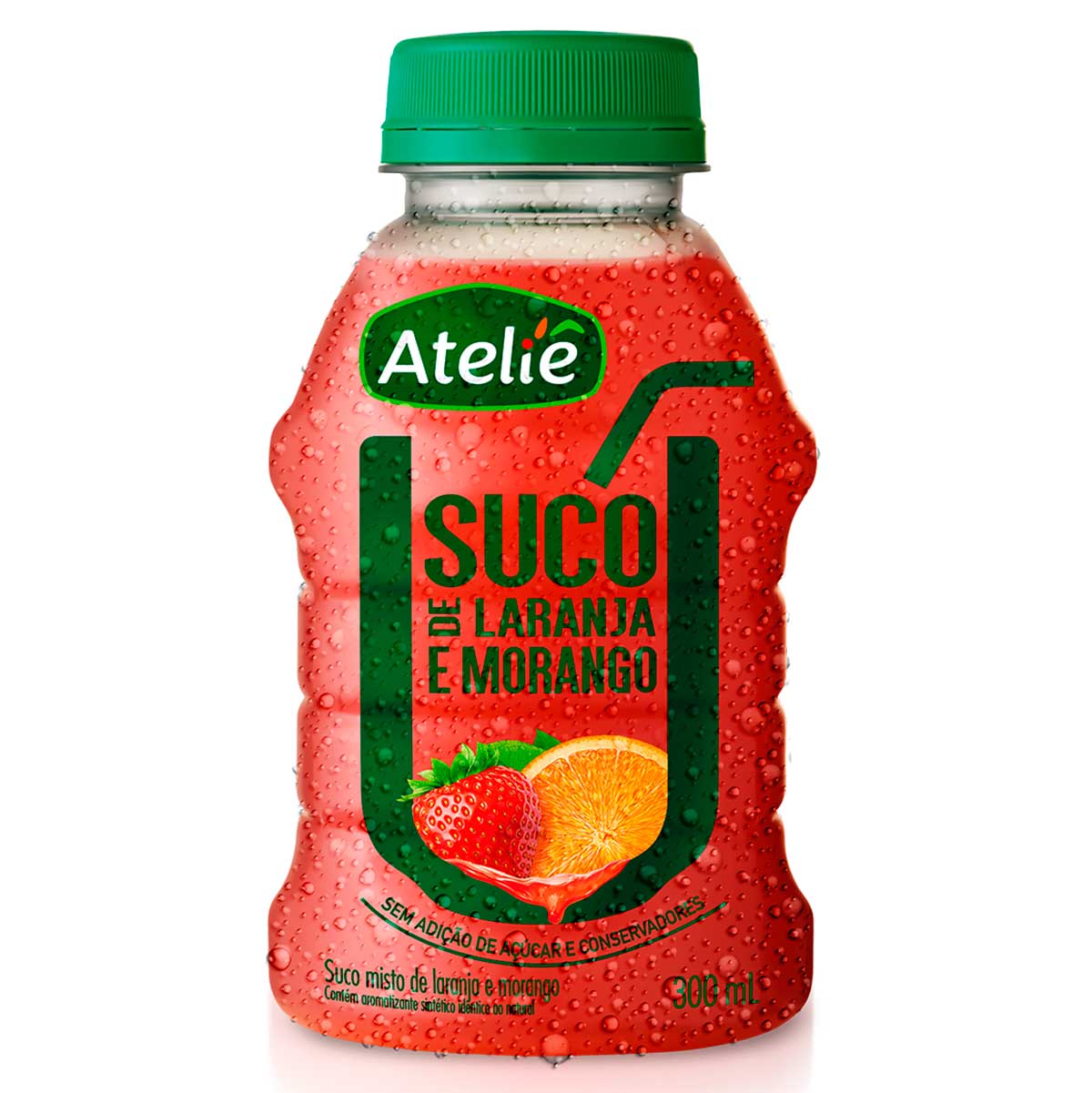 Suco de Laranja e Morango Ateliê Frasco 300 ml