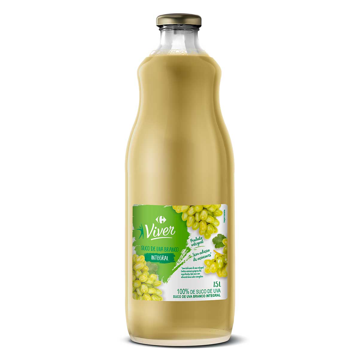 Suco Integral Sabor Uva Branca Viver 1,5L