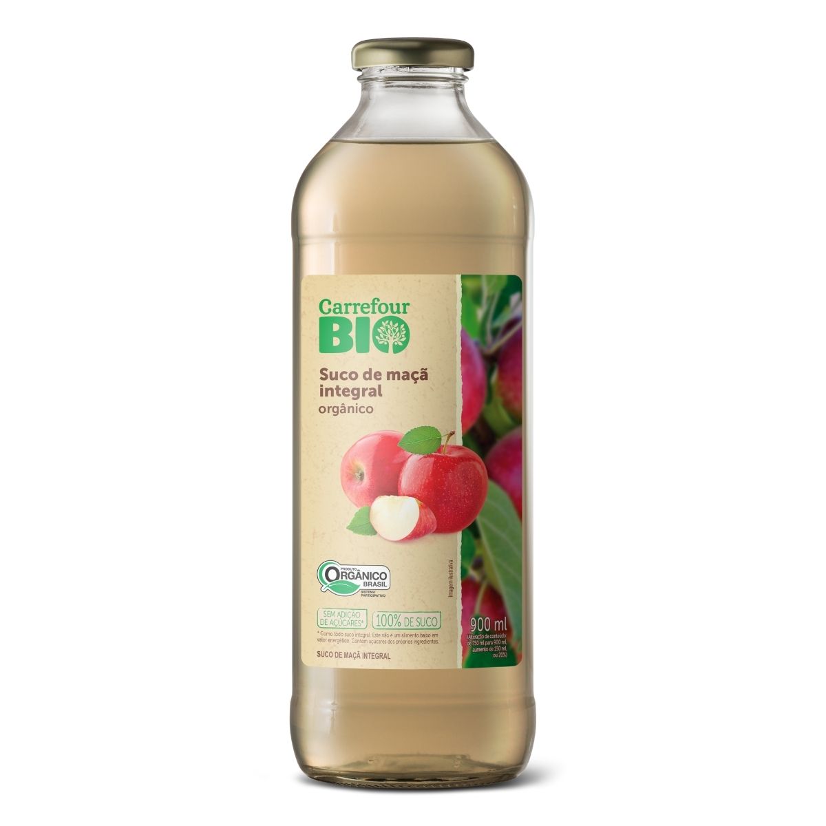 Suco de Maça Integral Orgânico Carrefour Bio 900 ml