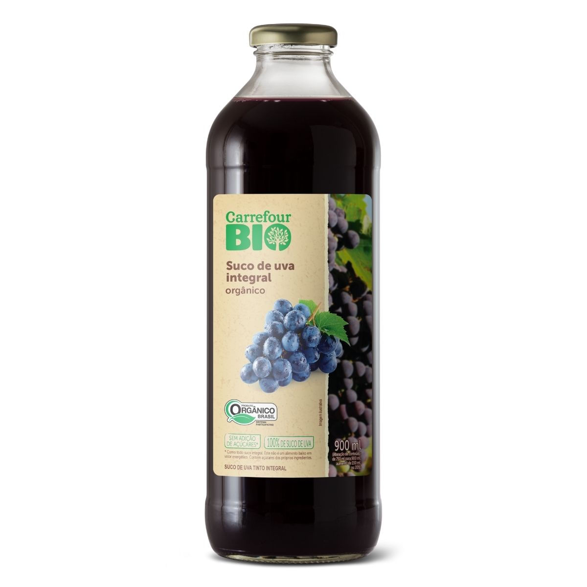 Suco de Uva Integral Orgânico Carrefour Bio 900 ml