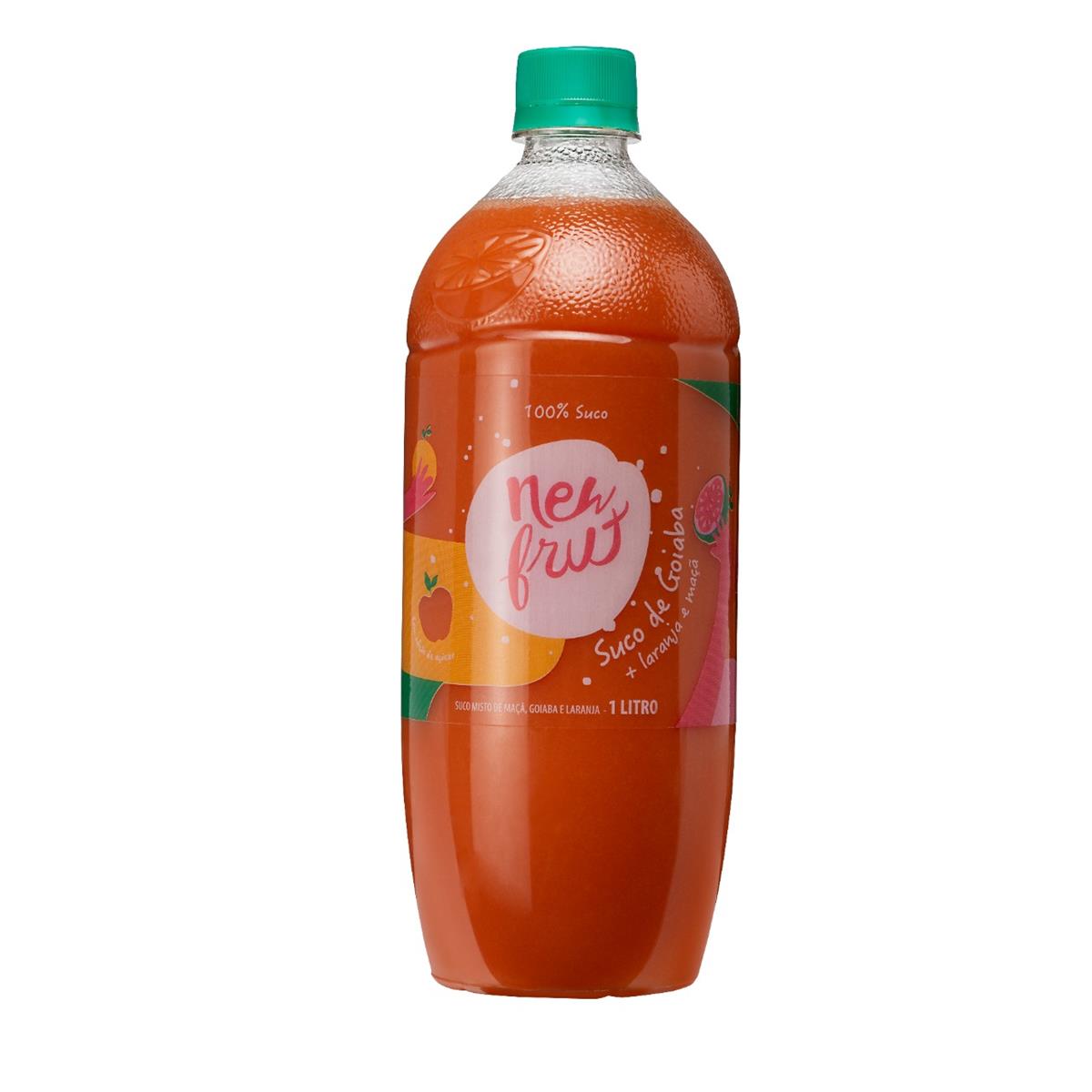 Suco Refrigerante Newfrut Goiaba Laranja Maçã Garrafa 1 L