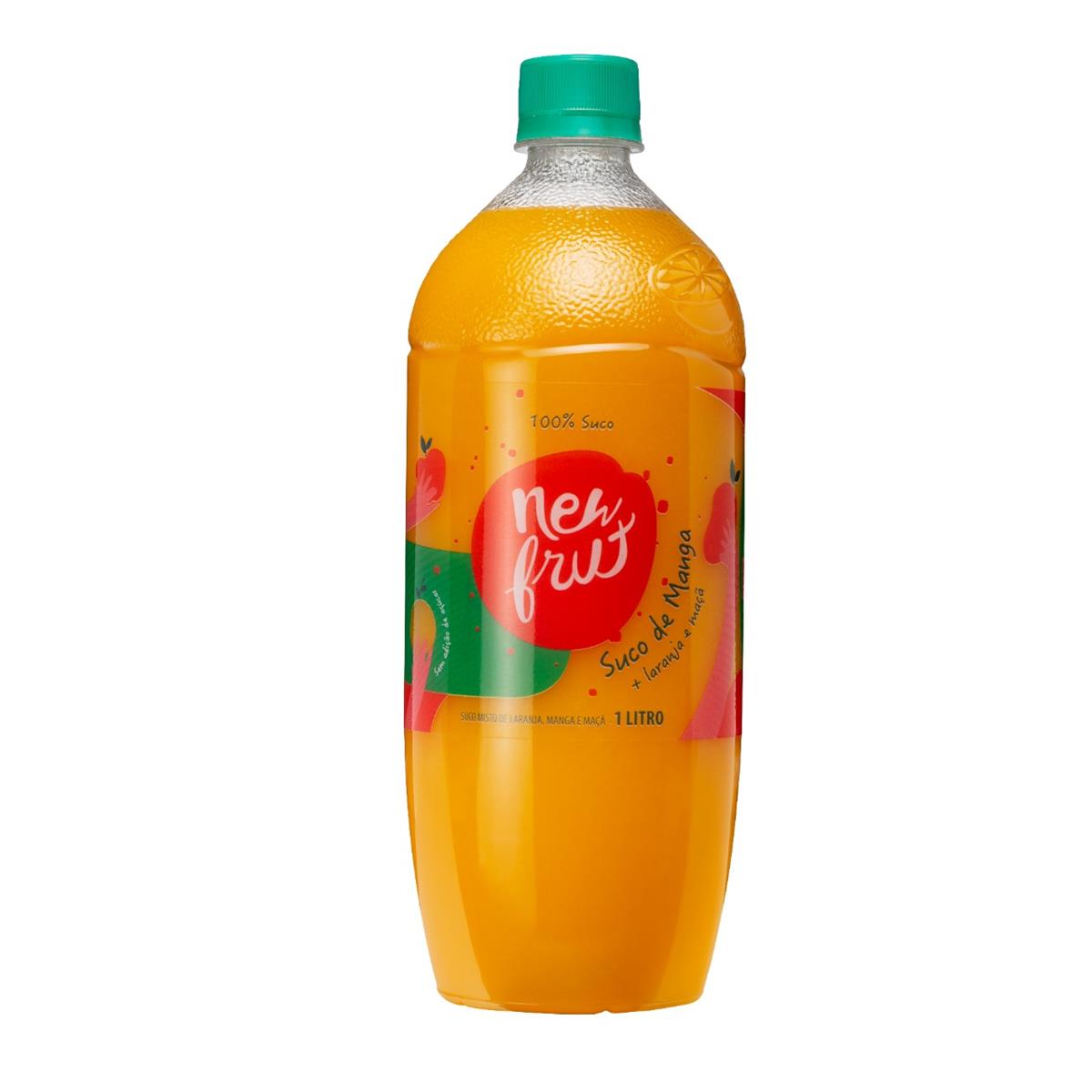 Suco Refrigerante Newfrut Manga Laranja Maçã Garrafa 1 L