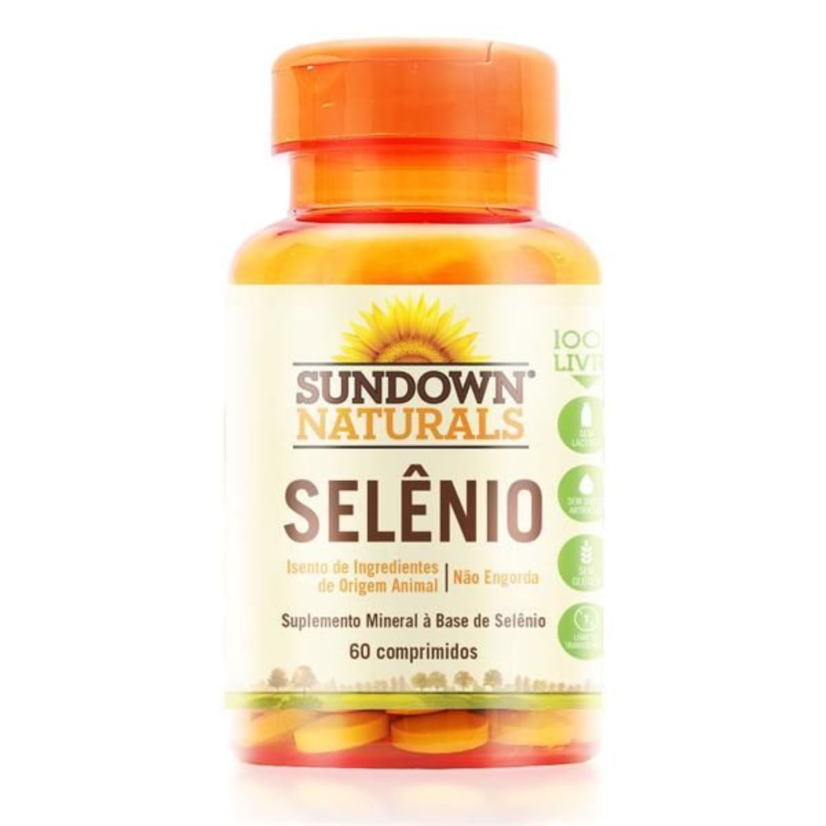 Selênio 34 mcg Sundown Vitaminas 60 Comprimidos