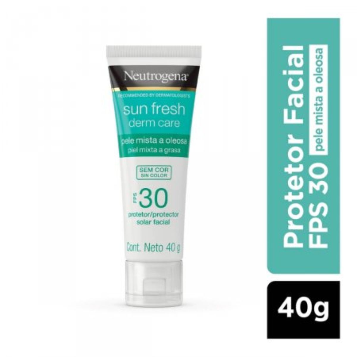 Protetor Solar Facial Neutrogena Sun Fresh Derm Care Sem Cor FPS30 Com 40g