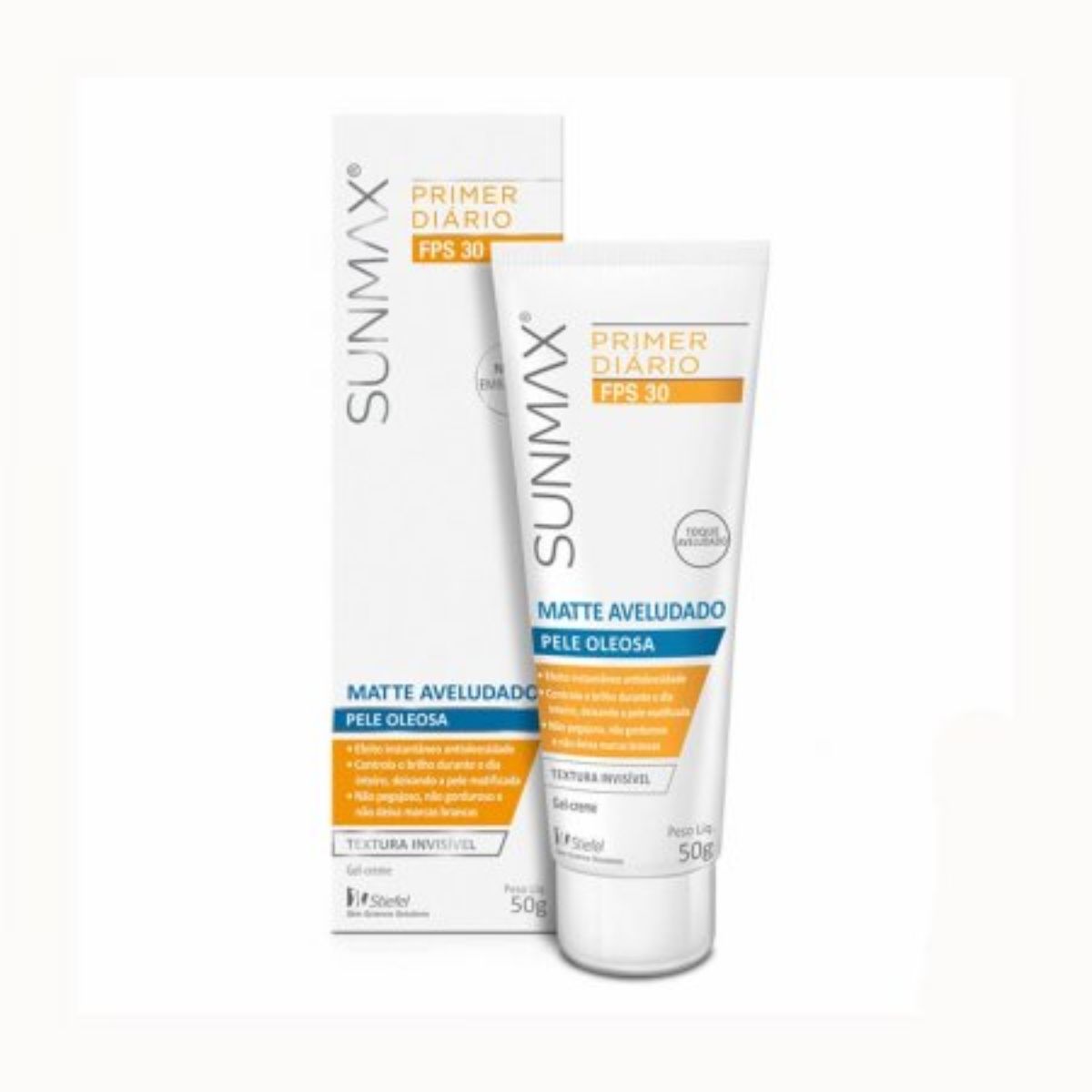 Protetor Solar Facial Sunmax Primer Diário Matte Aveludado Pele Oleosa FPS 30 Gel Creme Com 50g