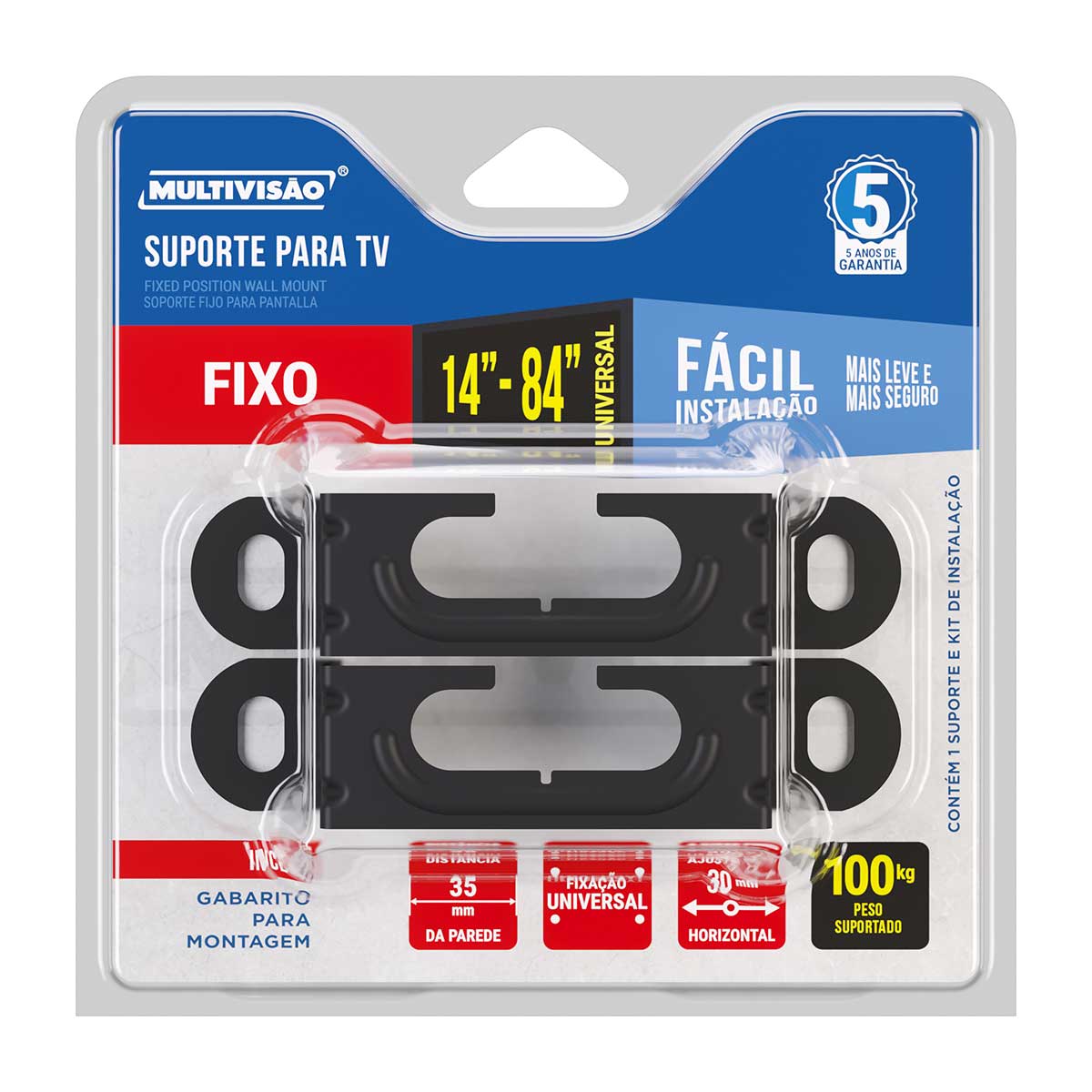 Suporte Fixo para TV de 14&quot; a 84&quot; Multivisão Plug Blister