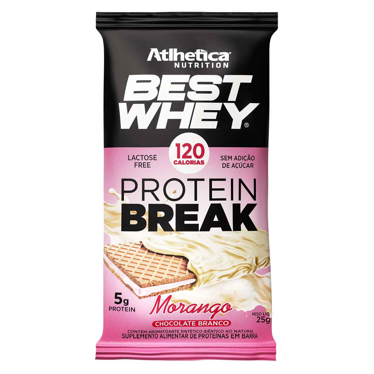 Suplemento Best Whey Protein Break Morango Atlhetica Nutrition 25 g