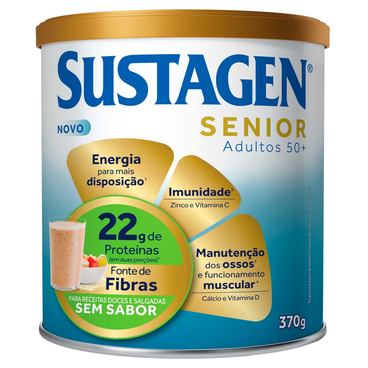 Pó para Preparo de Bebida Enriquecido com Vitaminas e Minerais sem Sabor Sustagen Senior 370g