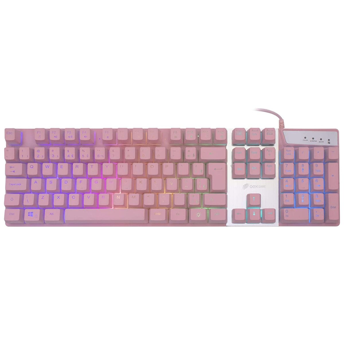 Teclado Gamer USB TC205 Prismatic OEX Rosa