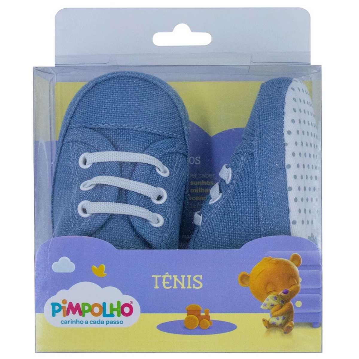 Tênis Infantil Menino Pimpolho Jeans Elastico Azul