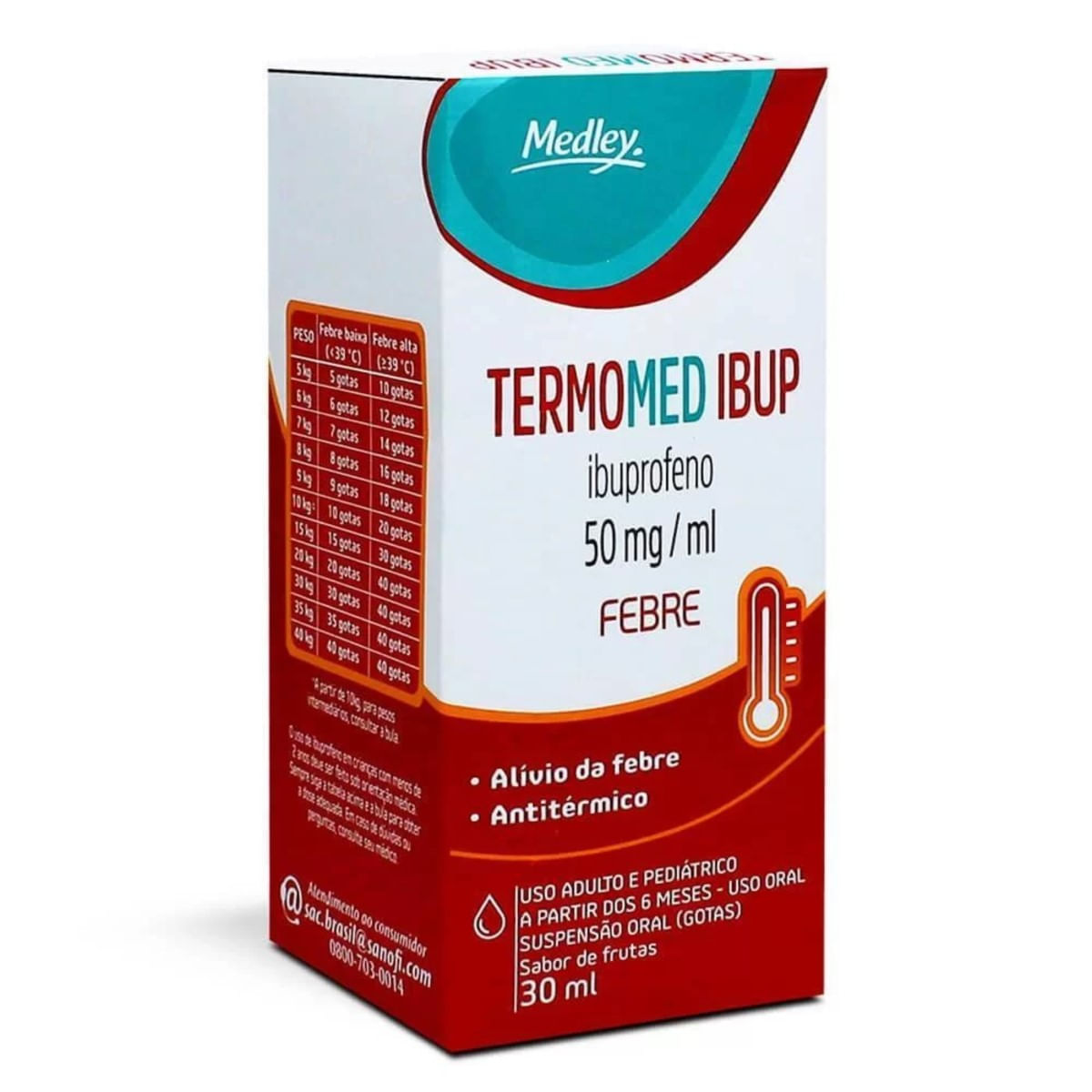 Termomed Ibup Gotas Sabor de Frutas 50 mg/ml 30 ml