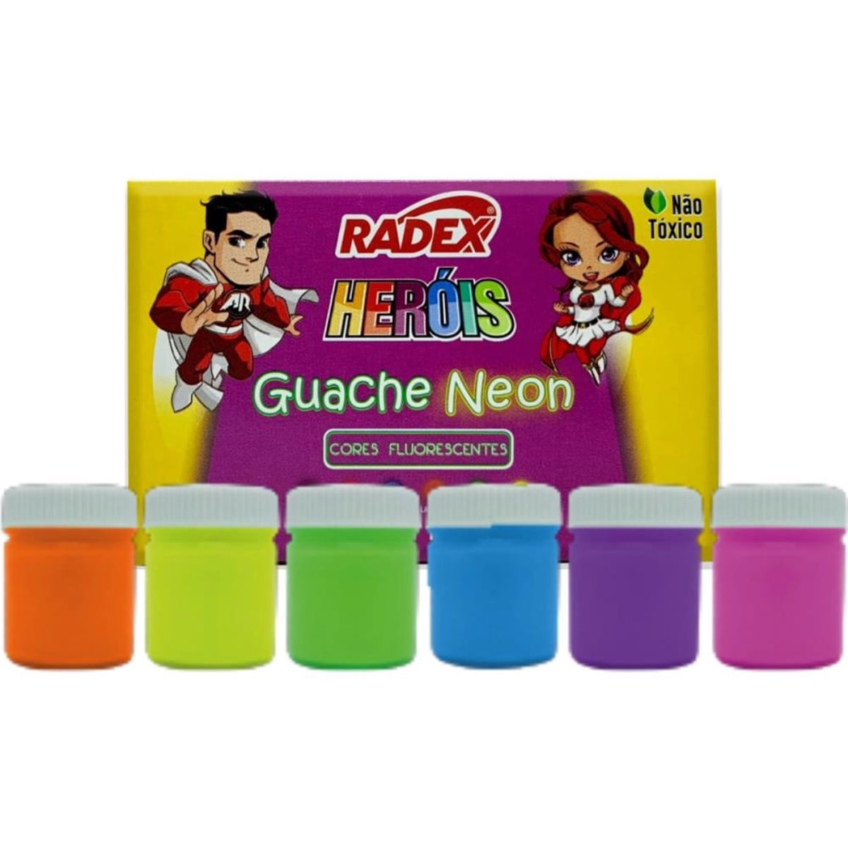 Tinta Guache Radex Neon 6 Cores 15 ml