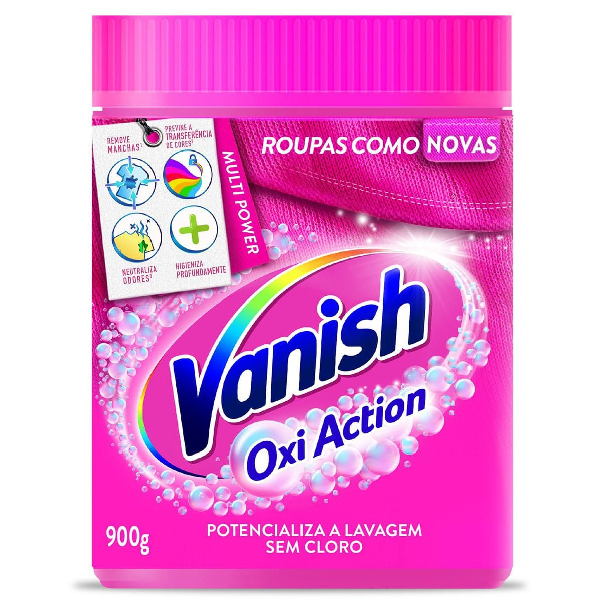 Tira-Manchas em Pó para Roupas Coloridas Vanish Oxi Action 900g