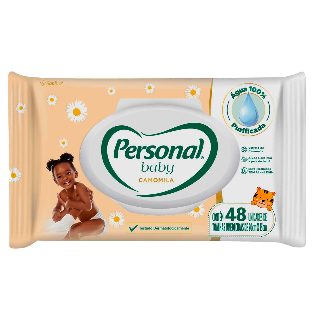 Lenço Umedecido Personal Baby Camomila 48 Lenços