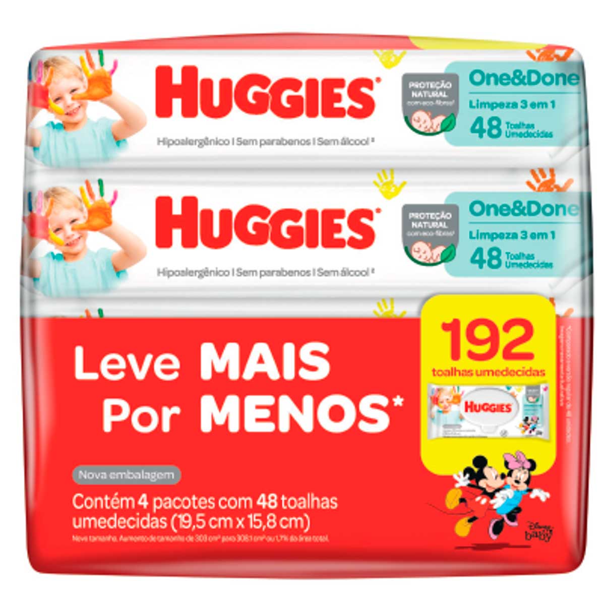 Lenço Umedecido Huggies One &amp; Done - Leve 4 e Pague 3 unidades