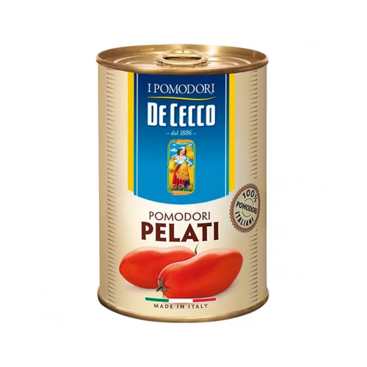 Tomate sem Pele Italiano De Cecco Lata 400 g