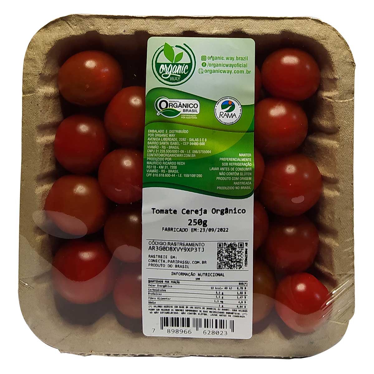 Tomate Cereja Orgânico Organic Way 250 g