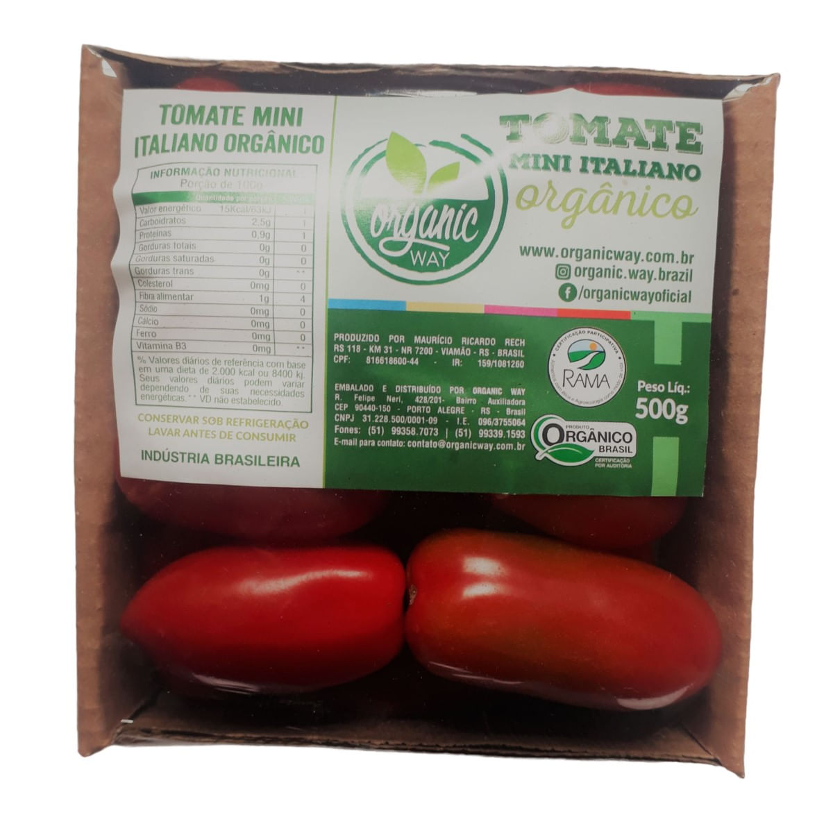 Mini Tomate Italiano Orgânico Organic Way 250 g