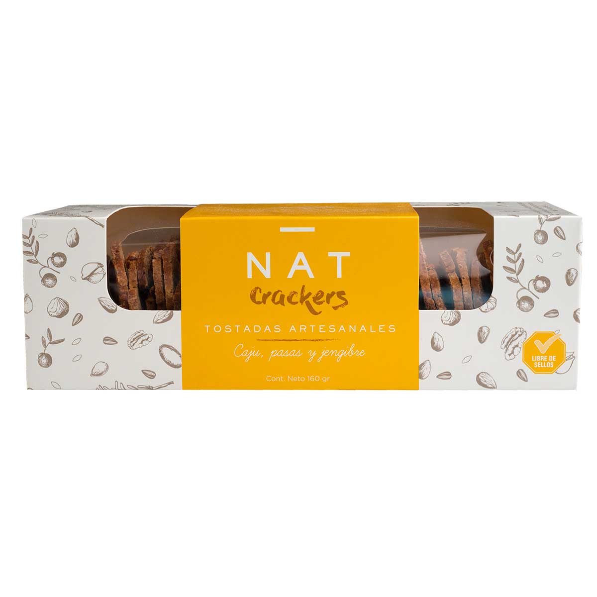 Torrada Caju e Passas Nat Crackers 160g