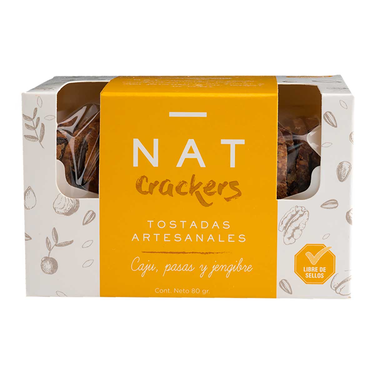 Torrada Caju e Passas Nat Crackers 80g