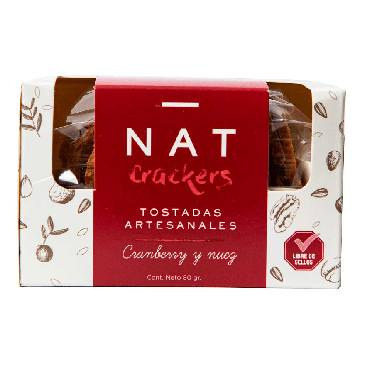 Torrada Cranberry e Nozes Nat Crackers 80g